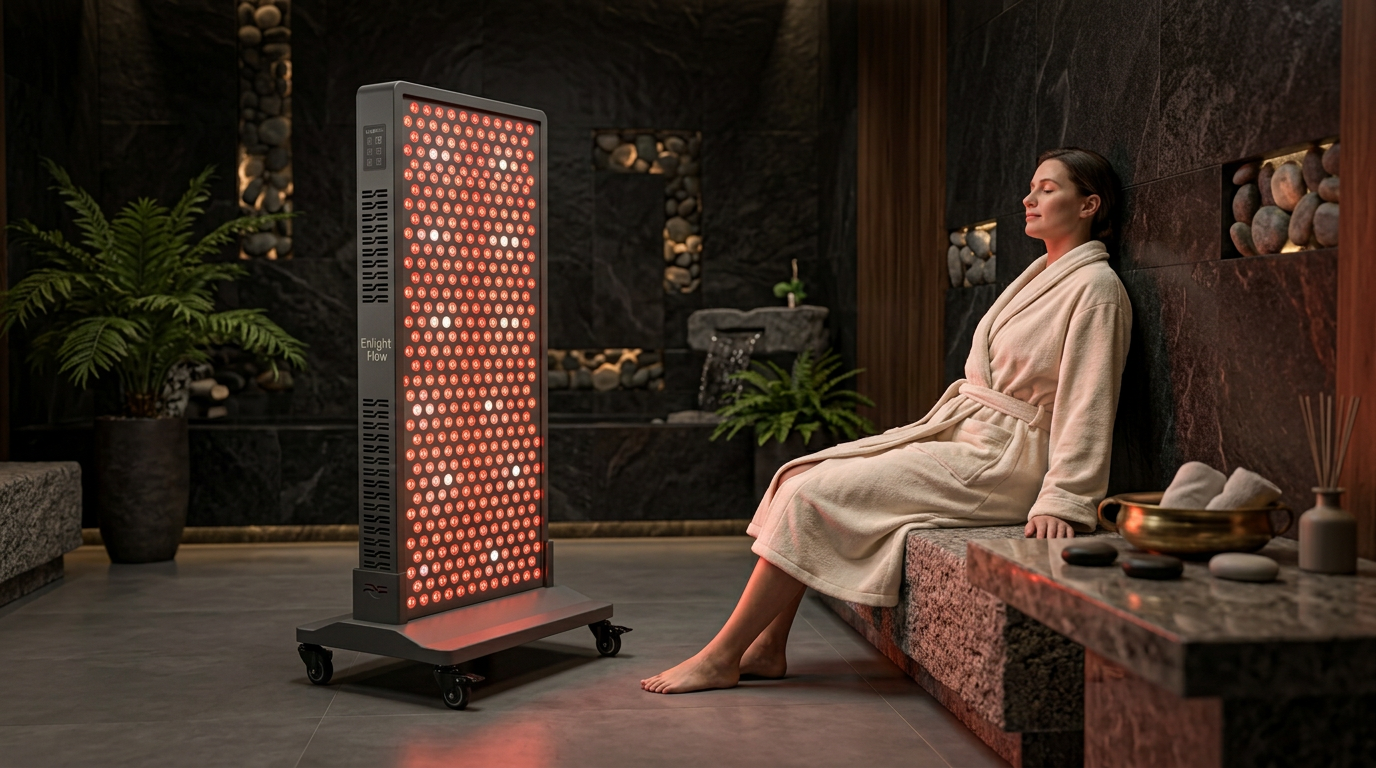 Luxury spa red light therapy session