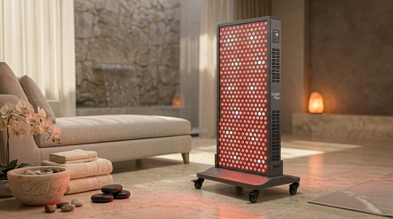 Red light therapy in spa lounge
